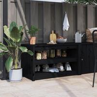 Udendørs køkkenskab 106x55x64 cm massivt fyrretræ sort