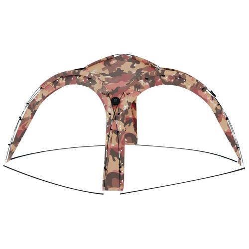 Festtelt med LED og 4 sidevægge 3,6x3,6x2,3 m camouflagefarvet