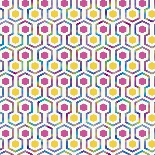 Noordwand tapet Good Vibes Hexagon Pattern pink og gul