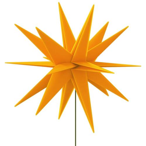 Juledekoration med LED-lys og jordspyd 3 stk. 35 cm foldbar gul