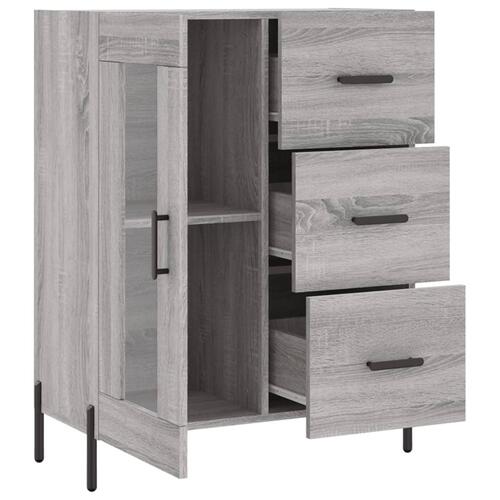 Skænk 69,5x34x90 cm konstrueret træ grå sonoma-eg