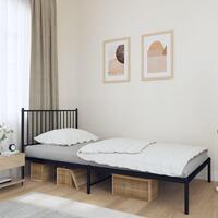 Sengeramme med sengegavl 100x190 cm metal sort