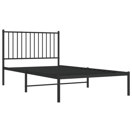 Sengeramme med sengegavl 100x190 cm metal sort