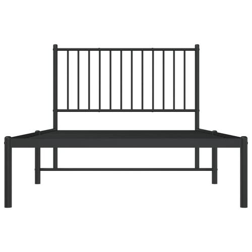 Sengeramme med sengegavl 100x190 cm metal sort