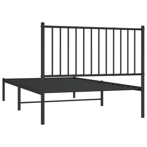 Sengeramme med sengegavl 100x190 cm metal sort