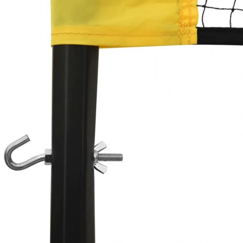 Badmintonnet 600 × 155 cm i PE - gul/sort med ketsjere og fjerbolde