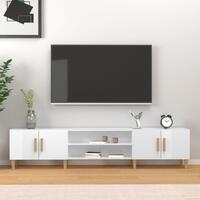 Tv-bord 180x31,5x40 cm konstrueret træ hvid højglans