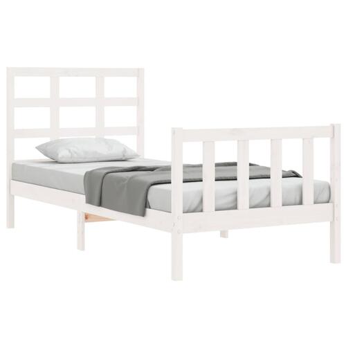 Sengeramme uden madras 90x200 cm massivt fyrretræ hvid
