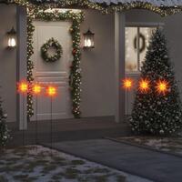 Juledekoration med LED-lys og jordspyd 3 stk. 35 cm foldbar rød
