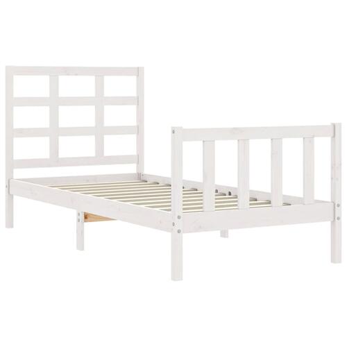 Sengeramme uden madras 90x200 cm massivt fyrretræ hvid