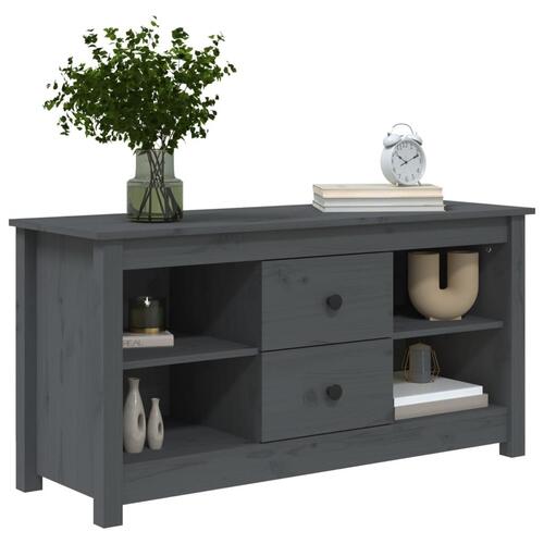 Tv-bord 103x36,5x52 cm massivt fyrretræ grå