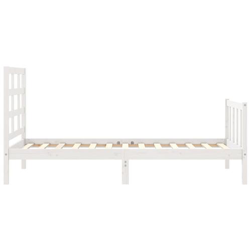 Sengeramme uden madras 90x200 cm massivt fyrretræ hvid