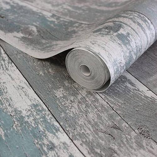 Topchic tapet Wooden Planks mørkegrå og blå