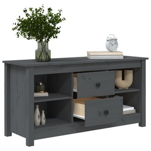 Tv-bord 103x36,5x52 cm massivt fyrretræ grå
