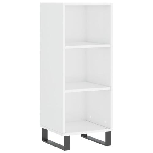 Skab 34,5x34x180 cm konstrueret træ hvid højglans