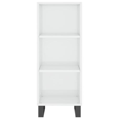 Skab 34,5x34x180 cm konstrueret træ hvid højglans
