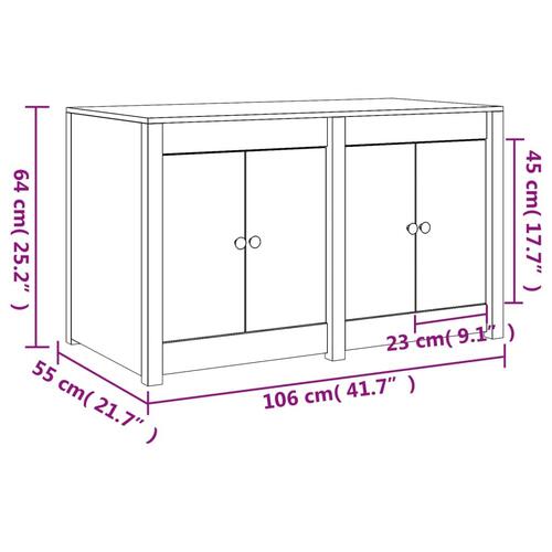 Udendørs køkkenskab 106x55x64 cm massivt fyrretræ