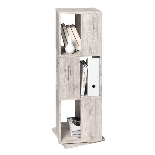 FMD roterende arkivskab åbent 34 x 34 x 108 cm sand-egetræsfarve