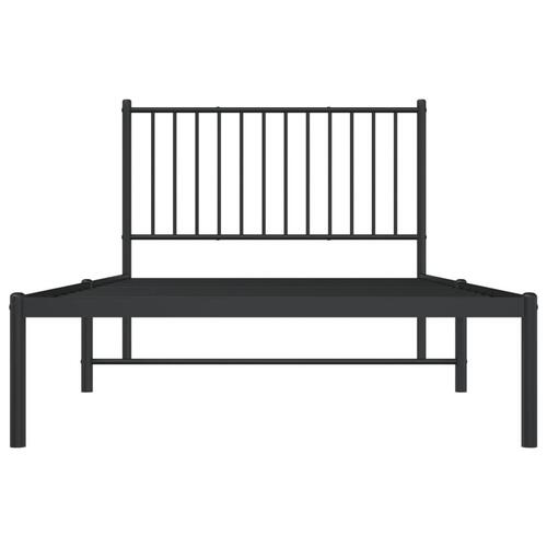 Sengeramme med sengegavl 100x200 cm metal sort