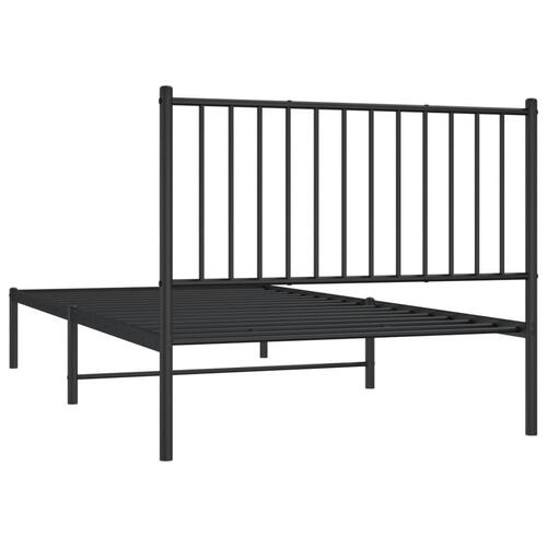 Sengeramme med sengegavl 100x200 cm metal sort