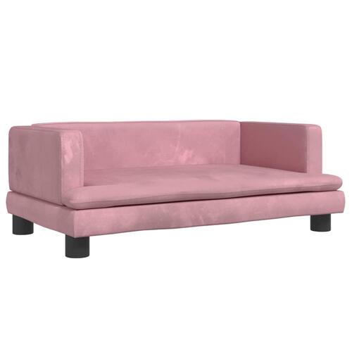 Hundeseng 80x45x30 cm velour lyserød