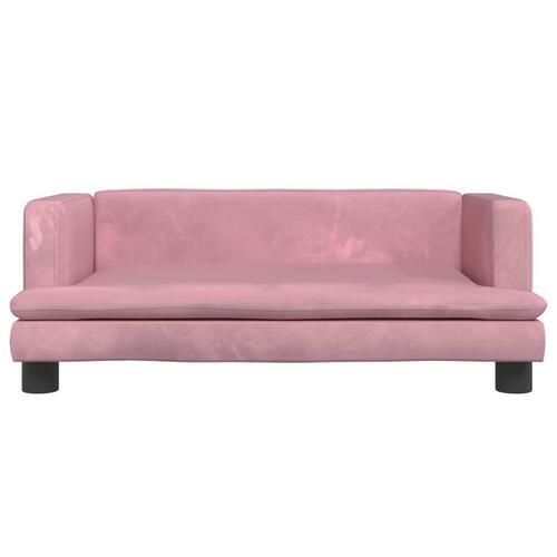 Hundeseng 80x45x30 cm velour lyserød