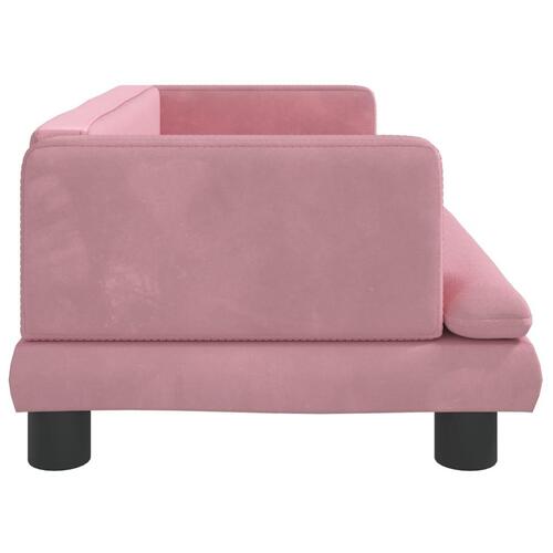 Hundeseng 80x45x30 cm velour lyserød