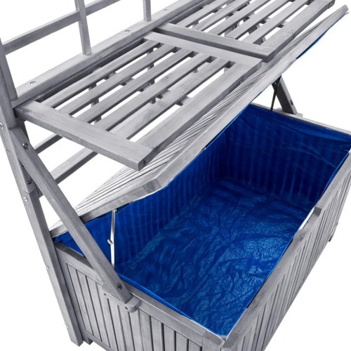 Opbevaringsboks med espalier 99x55x160 cm massivt akacietræ grå