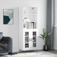Højskab 69,5x34x180 cm konstrueret træ hvid