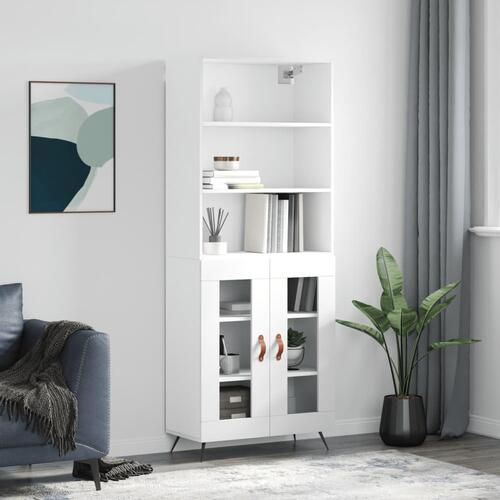 Højskab 69,5x34x180 cm konstrueret træ hvid