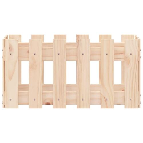 Plantekasse med stakitdesign 60x30x30 cm massivt fyrretræ