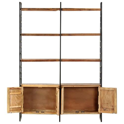 Bogreol i 4 niveauer 124x30x180 cm massivt genbrugstræ