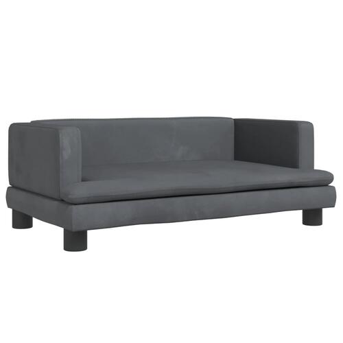 Hundeseng 80x45x30 cm velour mørkegrå