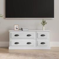 Tv-bord 100x35,5x45 cm konstrueret træ hvid højglans
