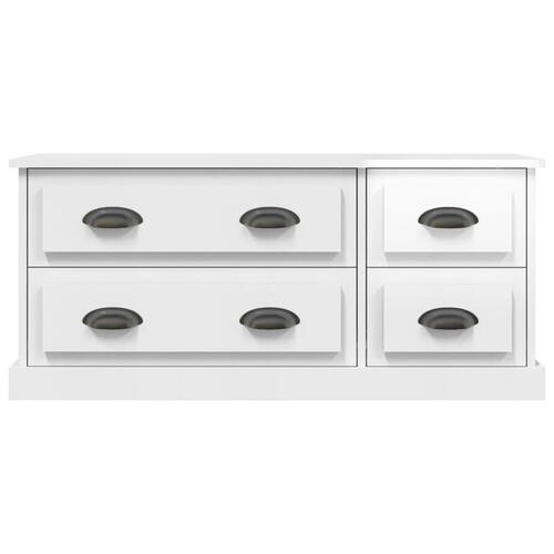 Tv-bord 100x35,5x45 cm konstrueret træ hvid højglans