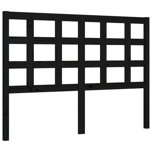Sengeramme med sengegavl 140x190 cm massivt træ sort