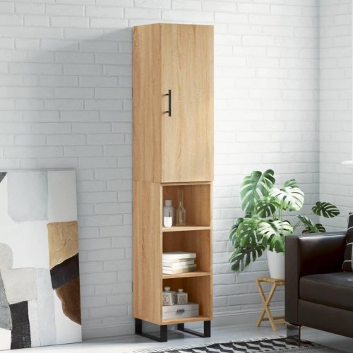 Højskab/skænk 34,5×34×180 cm i konstrueret træ - sonoma-eg