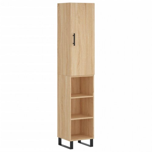 Højskab/skænk 34,5×34×180 cm i konstrueret træ - sonoma-eg