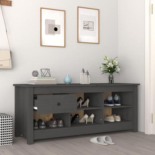 Skoreol 110x38x45,5 cm massivt fyrretræ grå