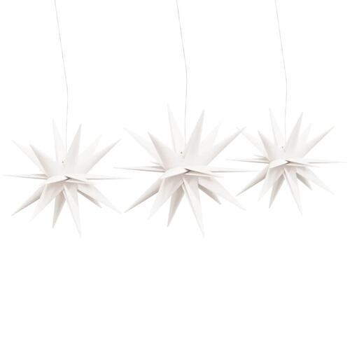 Juledekoration med LED-lys 3 stk. foldbar hvid
