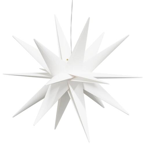 Juledekoration med LED-lys 3 stk. foldbar hvid