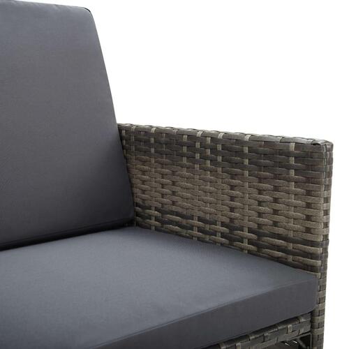 Havestole 2 stk. med hynder polyrattan grå