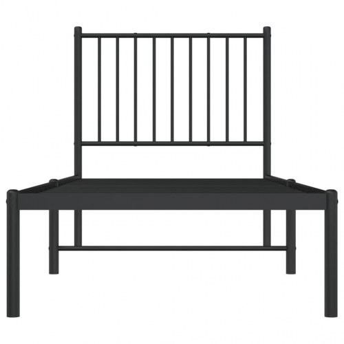 Sengeramme med sengegavl 75 × 190 cm - metal, sort