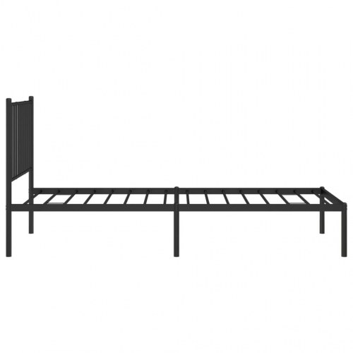 Sengeramme med sengegavl 75 × 190 cm - metal, sort