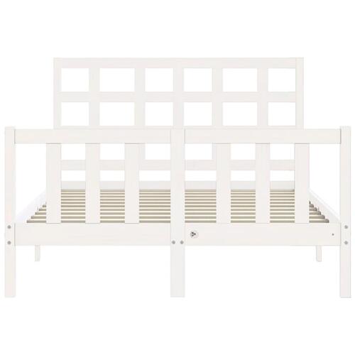 Sengeramme uden madras 140x190 cm massivt fyrretræ hvid