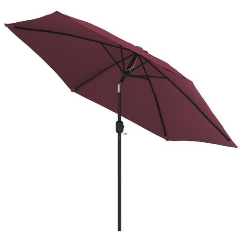 Parasol med metalstang 300 cm bordeauxrød
