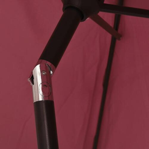 Parasol med metalstang 300 cm bordeauxrød
