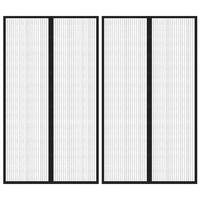 Insektnet til dør 2 stk. med magneter 200x80 cm sort