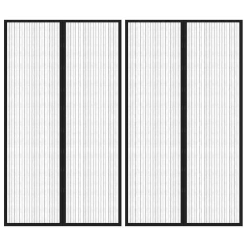 Insektnet til dør 2 stk. med magneter 200x80 cm sort