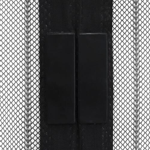 Insektnet til dør 2 stk. med magneter 200x80 cm sort